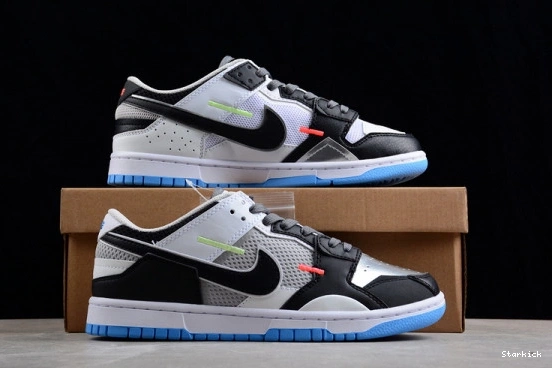 DN5381-001 Low Dunk Black Grey Blue Nike University Neutral Scrap White 1229